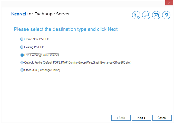 Open the tool and add Live Exchange as a destination