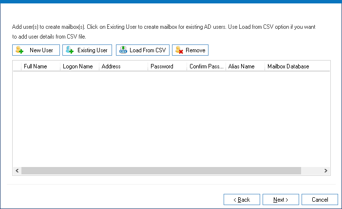 you can use the CSV for creating the mailboxes in bulk
