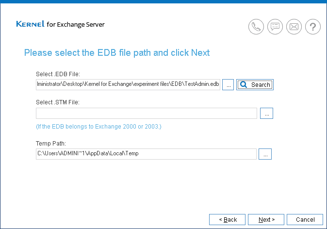 Select EDB file