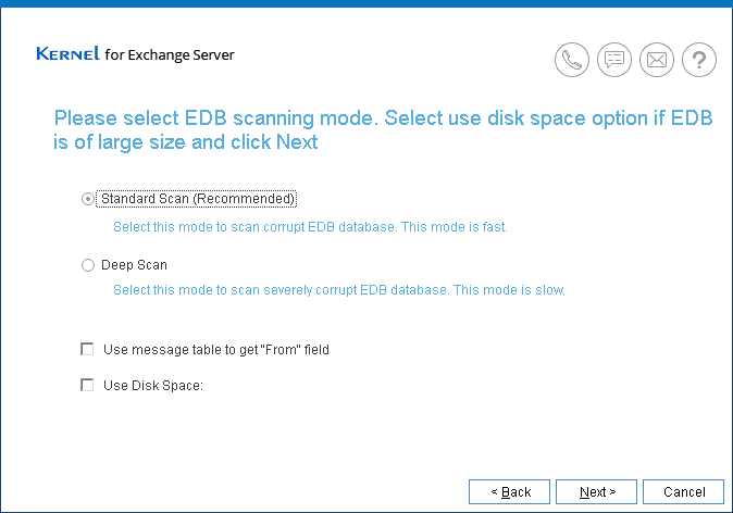 Select scanning mode