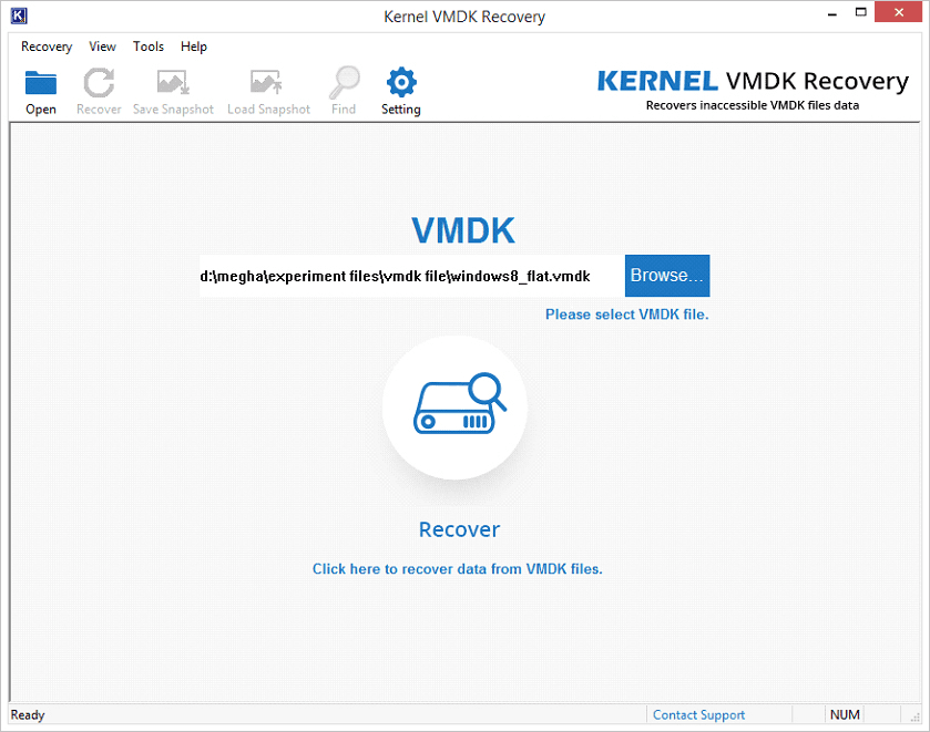 Launch Kernel VMDK Recovery