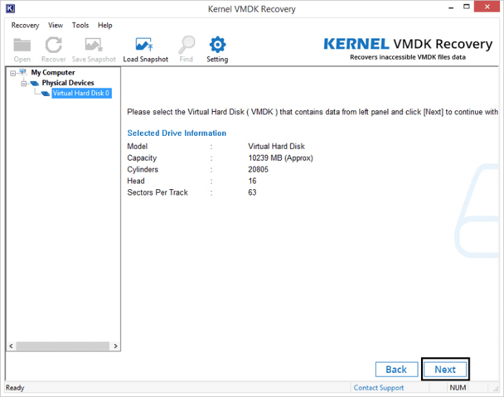 Display VMDK file