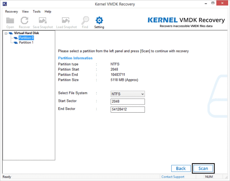 Select the specific partition