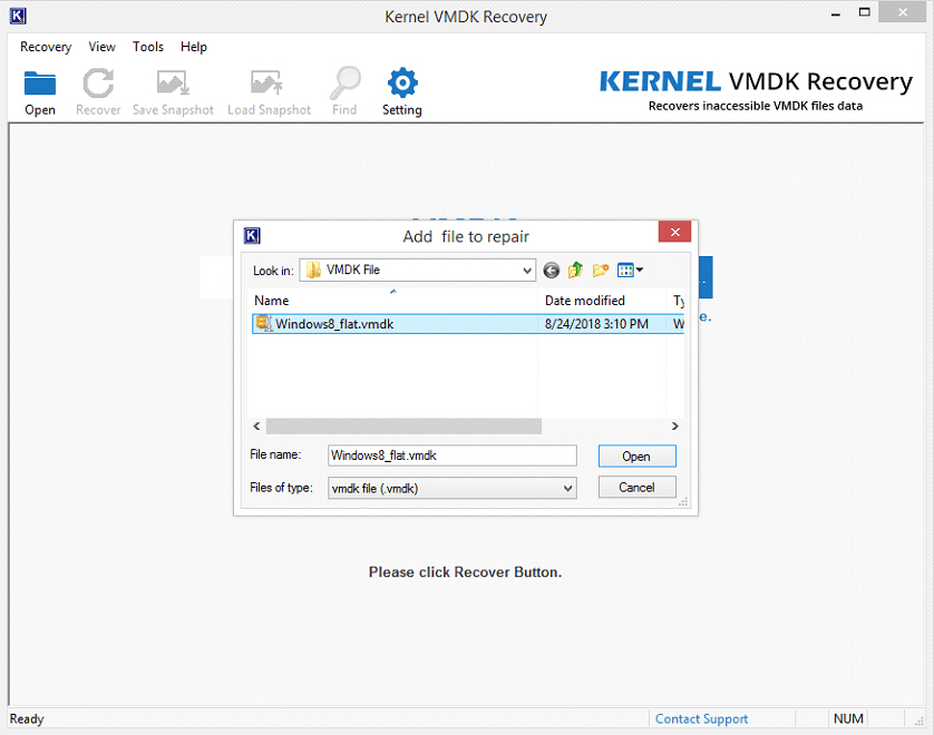 Select the VMDK file