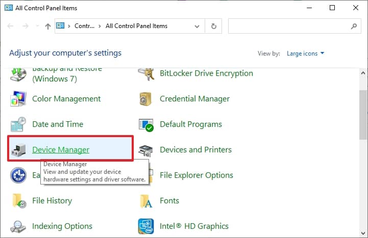 select the Device Manager