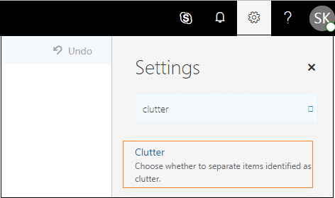Click on the Clutter option
