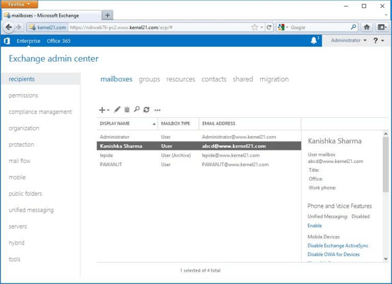 Go to Exchange Online and open Exchange Admin Center