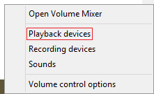 Click on Playback devices