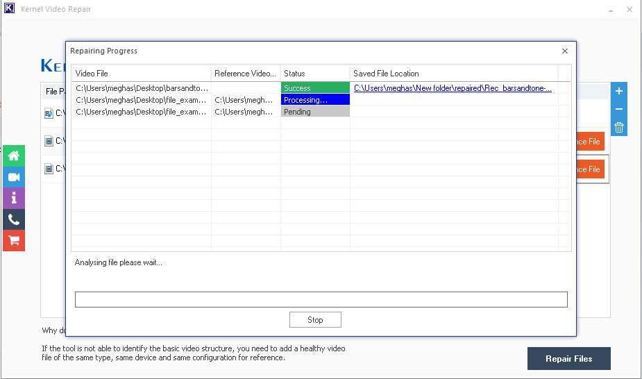 file repair process will get starte