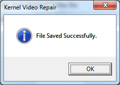 Repaired corrupt video file has been successfully saved