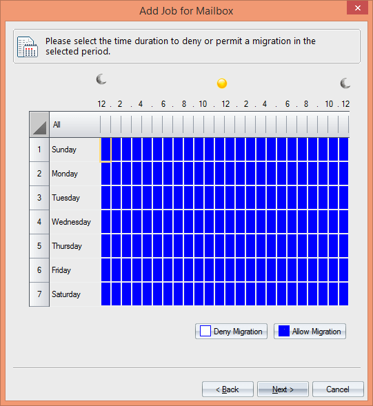 Select the scheduled time