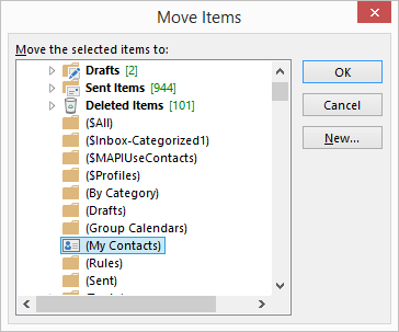 Select the Contact list