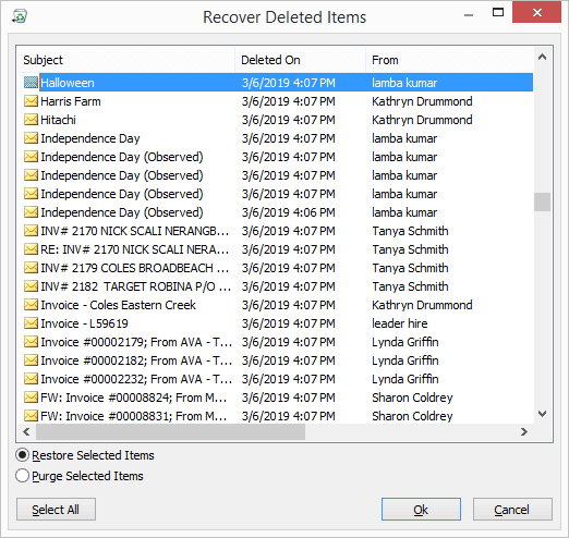 Recover Deleted Items