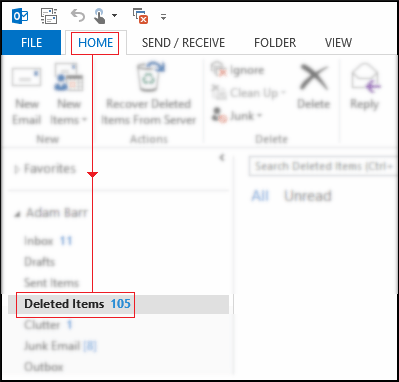 Deleted Items folder