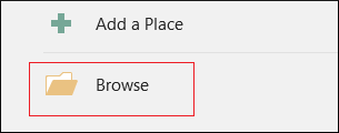 Browse to select the corrupt Excel file