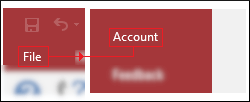 Click File then Account