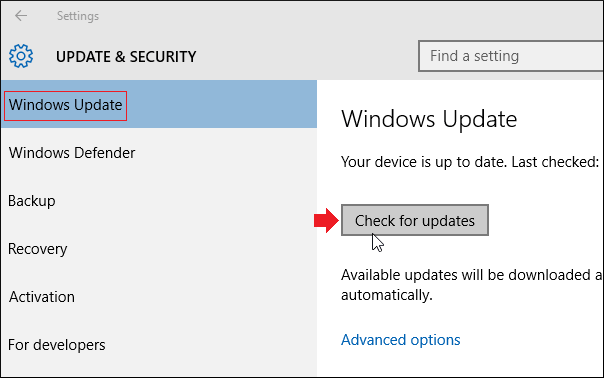 Initiate the download and install the updates
