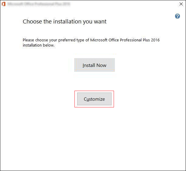 customize the installation