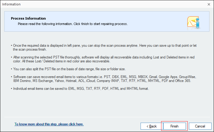 Go through the process information details