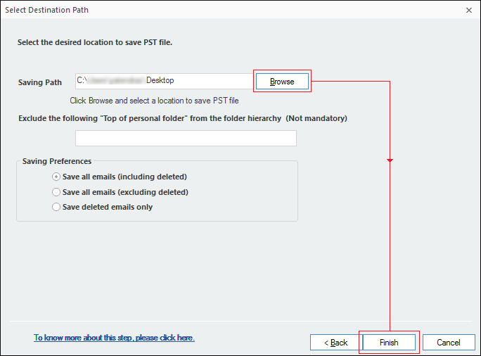 select a file save path