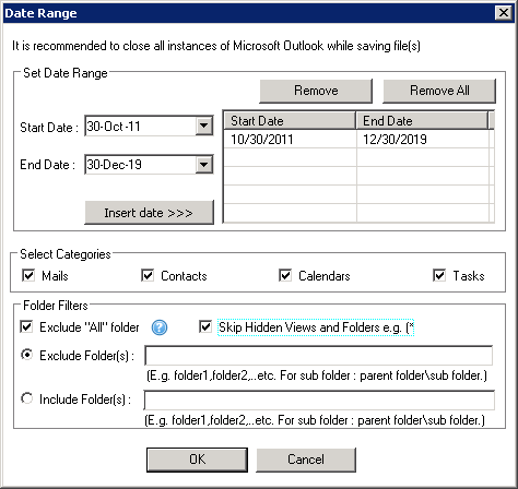 Apply filters options