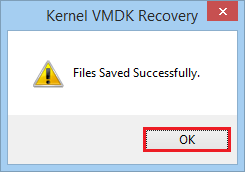 When Complete, message ‘File saved successfully’ appears