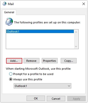 click add button