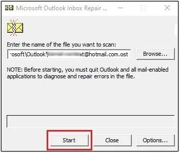 click start
