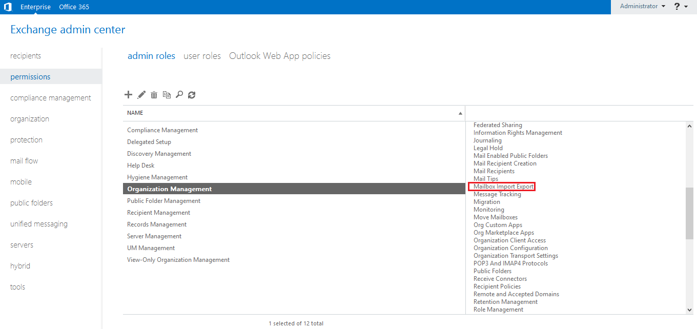 verify the role presentation in role group