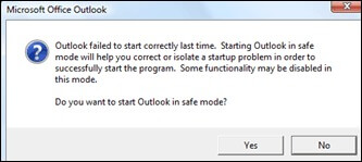 Access Outlook in safe mode