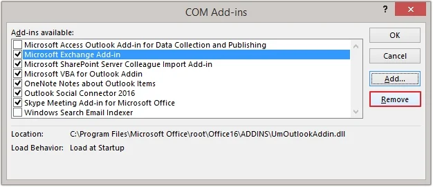 select faulty or incorrect add-ins 