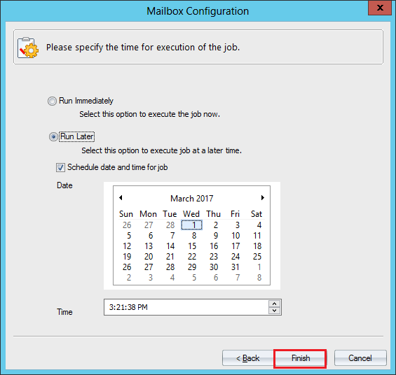 Schedule the migration job