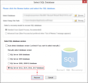 MDF file location in SQL server 2014, 2016, & 2017