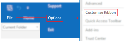 select Customize Ribbon