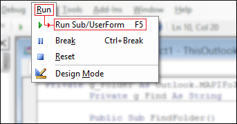  Run Sub or UserForm in the menu bar