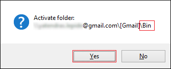 Folder location or path will be displayed on screen