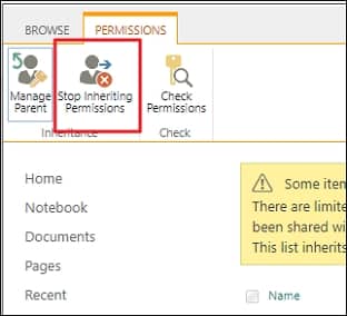 Stop Inheriting Permissions