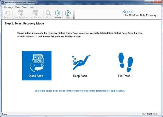Launch Windows Data Recovery tool