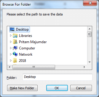 Select place to save file
