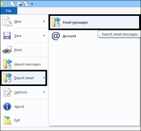 Open Windows Live Mail and select EML file