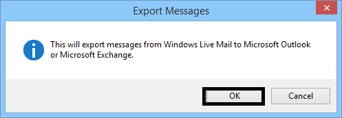 Export messages to MS Outlook or Exchange