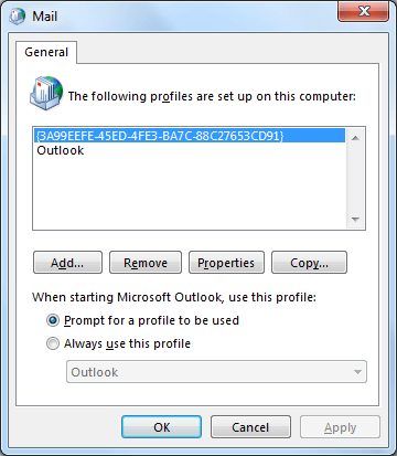 Mail dialogue box