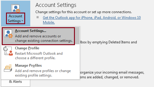 Click on the Account Settings