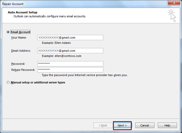 Eenter the login details