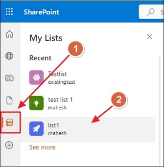 Select the List for which you want to stop permission