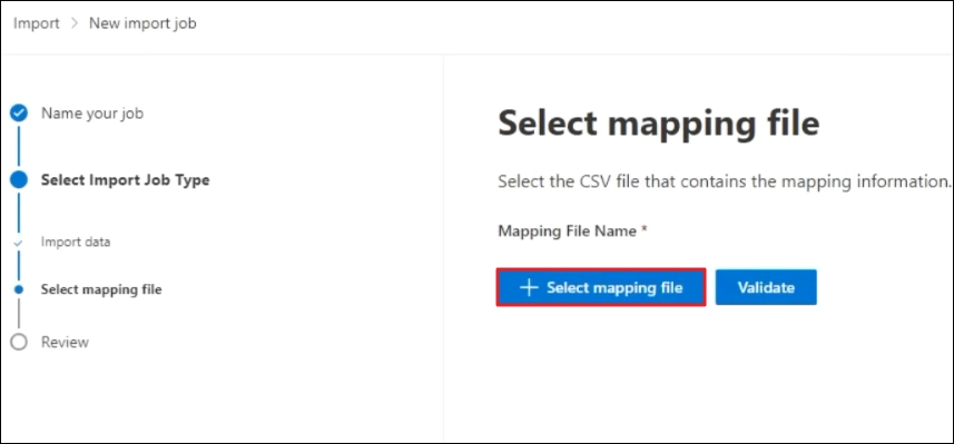 upload mapping file