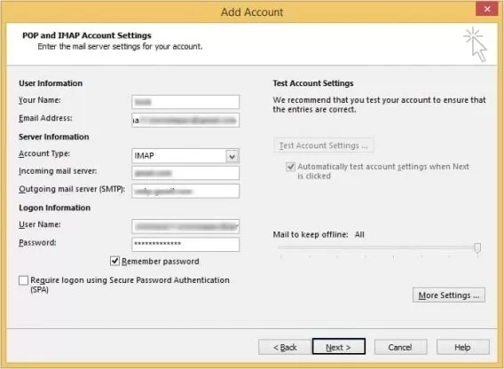 enter details and click next
