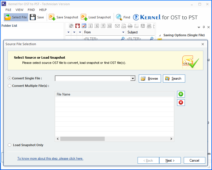 Run the software and click on the Browse button and select the OST file