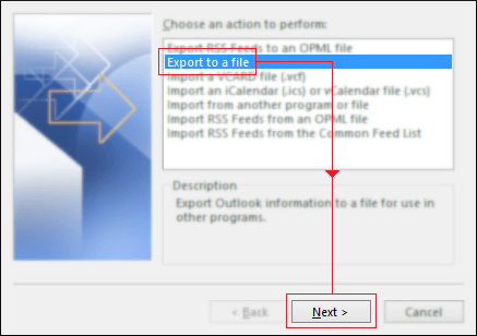 Export to a file