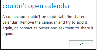 cannot see shared calendar outlook